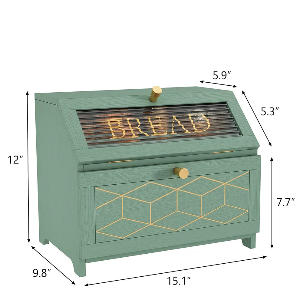Wooden Double-Layer Bread Box