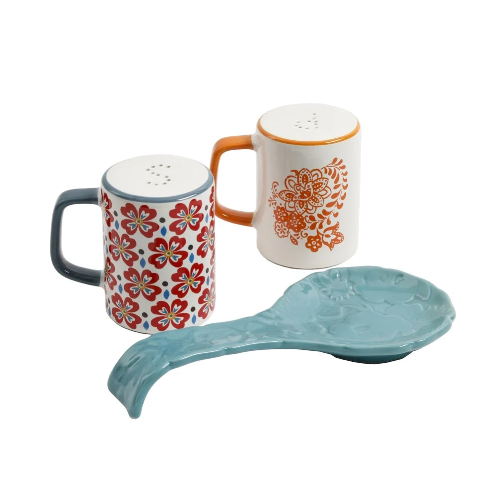 Durable Stoneware Spoon Rest Salt and Pepper Shakers