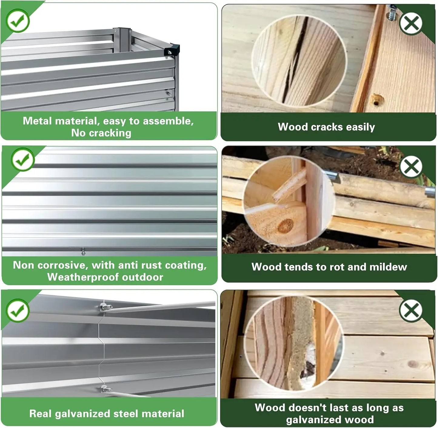 2-Pack Galvanized Steel Raised Garden Bed Kit