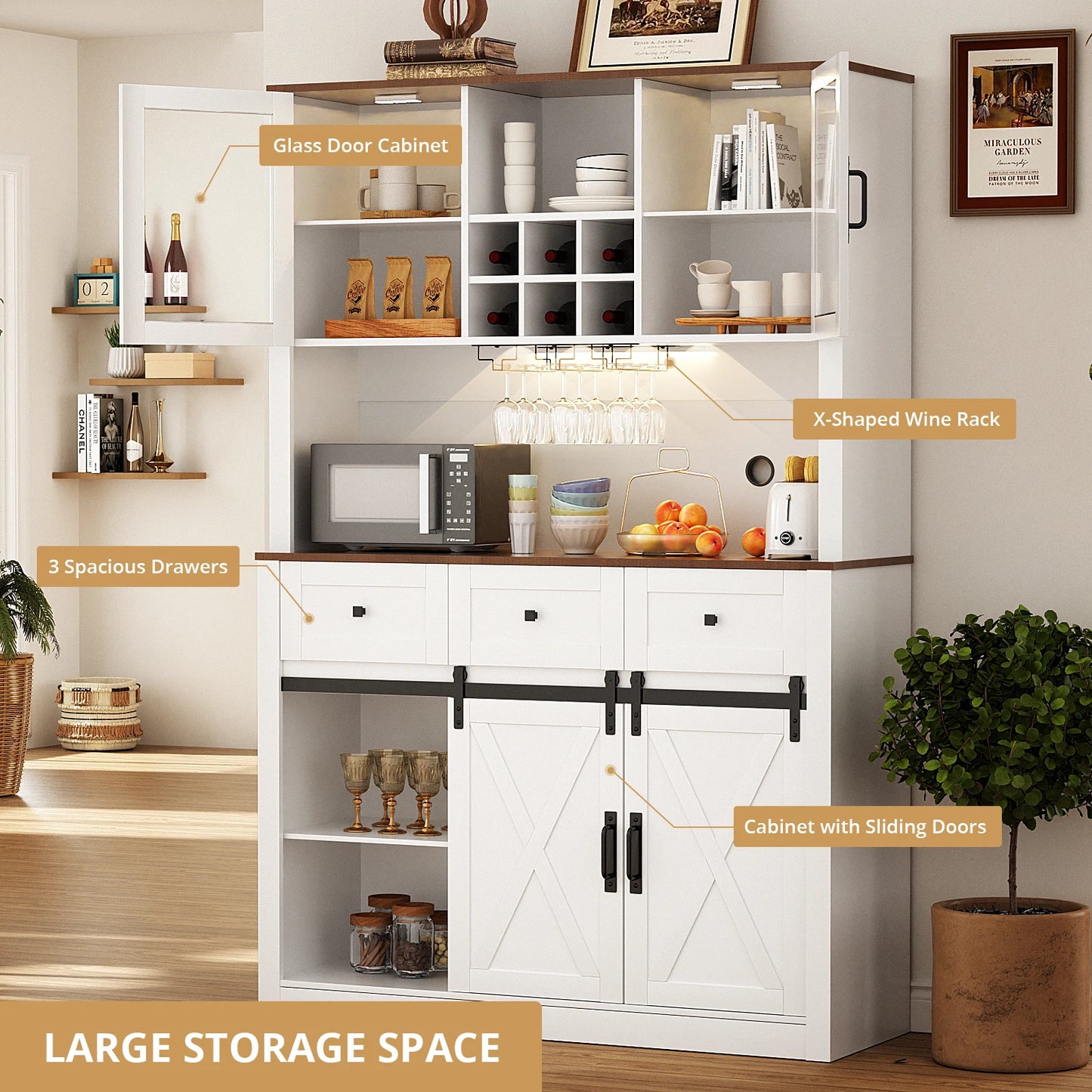 Farmhouse Sideboard Buffet Cabinet