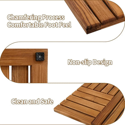 Large Teak Wood Bath Mat