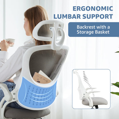 Mesh Office Chair with Flip-up Arms