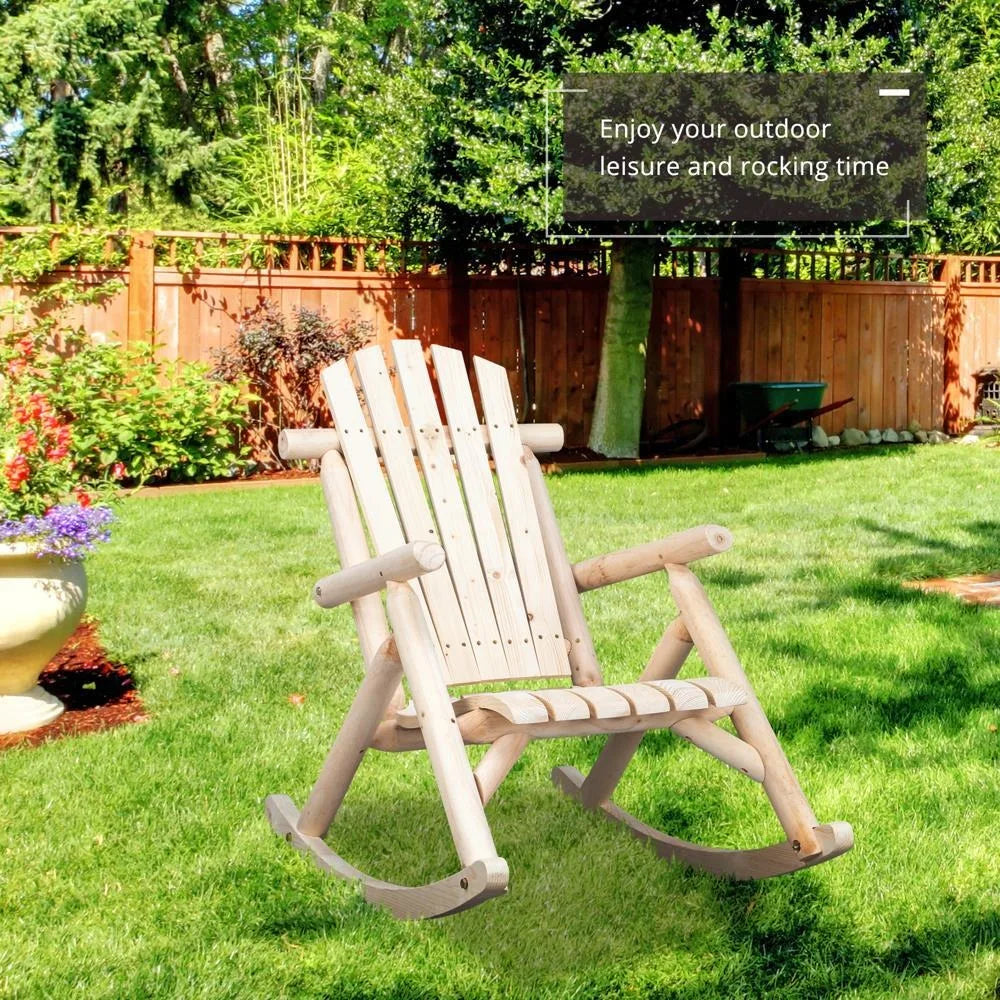 Rocking Chair Indoor/Outdoor Wooden Log Color-