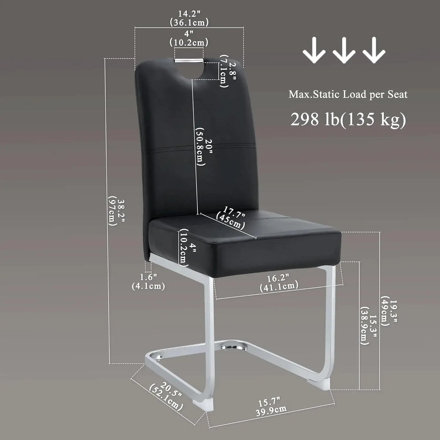 High Back Chairs Set of 4