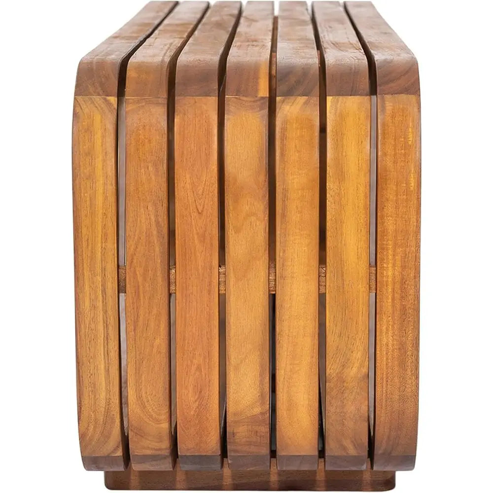 Acacia Wood Patio Coffee Table, Slatted Design