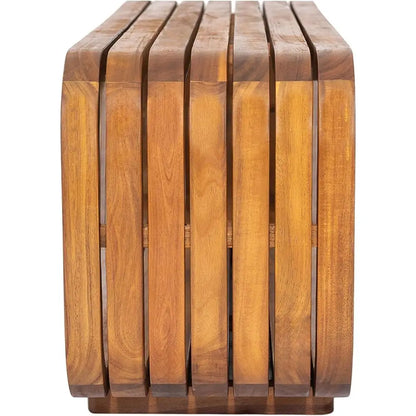 Acacia Wood Patio Coffee Table, Slatted Design