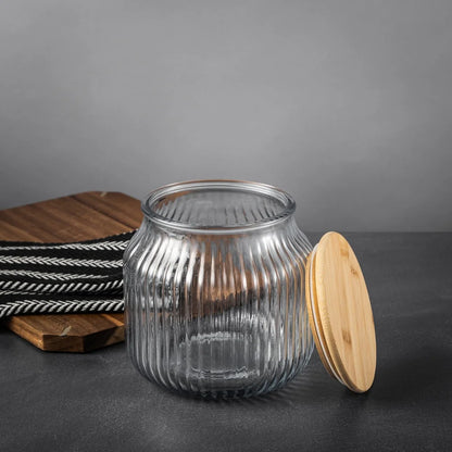 Glass Storage Jar w/ Bamboo Airtight Lid