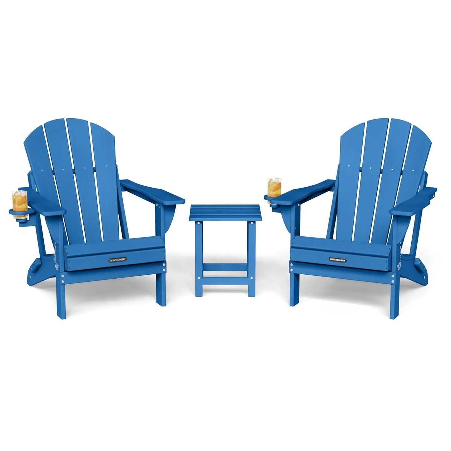 Folding Adirondack chairs and table set