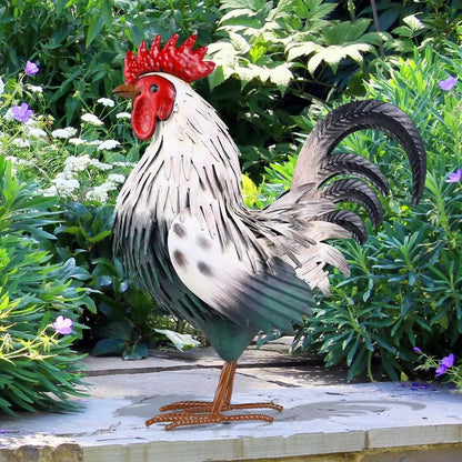 Rooster Metal Garden Statue