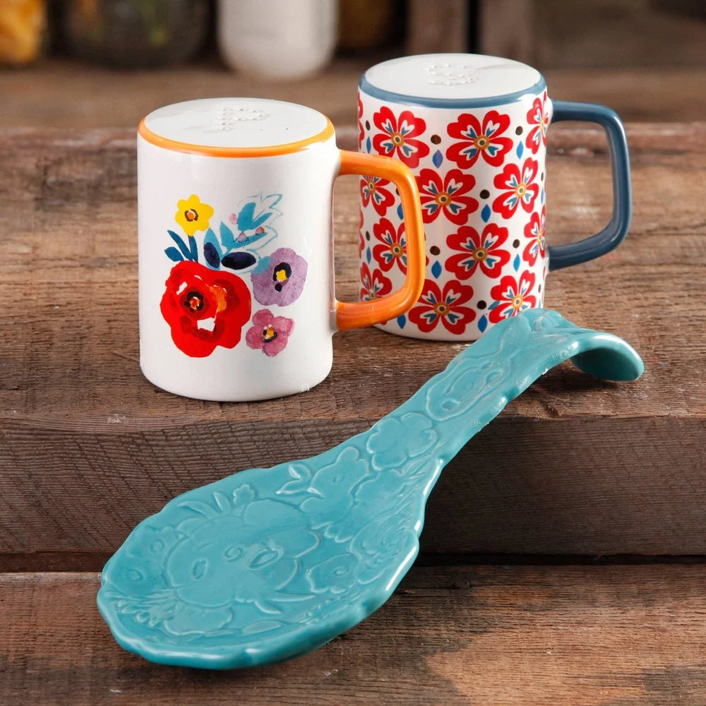 Durable Stoneware Spoon Rest Salt and Pepper Shakers