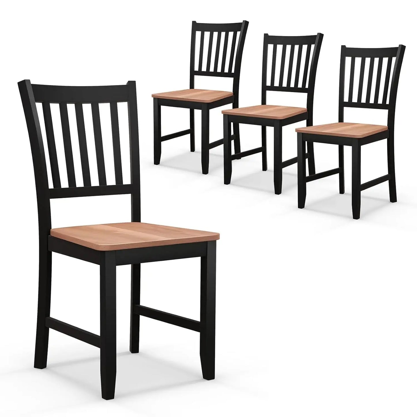 Wooden Farmhouse Dining Chairs Set of 4