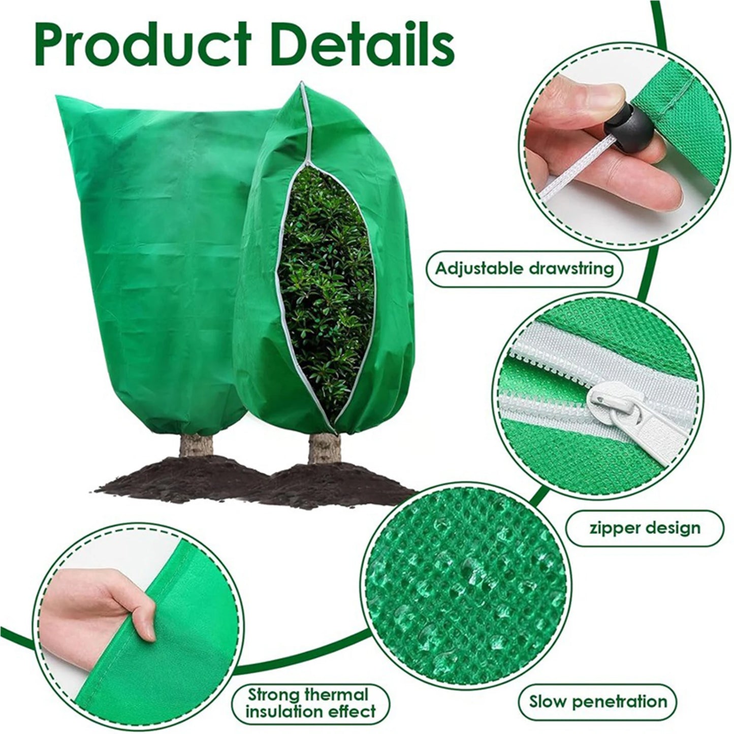 Frost Plant Protection Covers with Drawstring