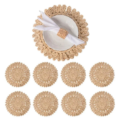 Round Corn Husk Placemats Set
