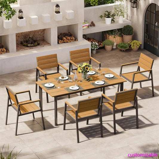 Outdoor Dining Set with Umbrella Hole