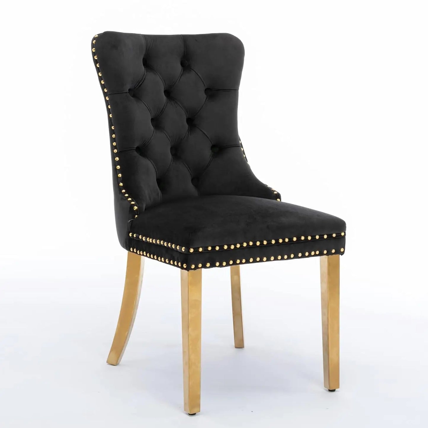 Nailhead Trimmed Dining Chairs Set 2