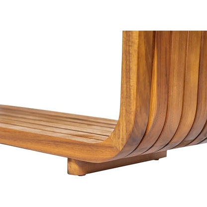 Acacia Wood Patio Coffee Table, Slatted Design