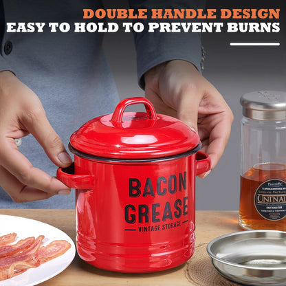 Farmhouse Bacon Grease Container with Strainer