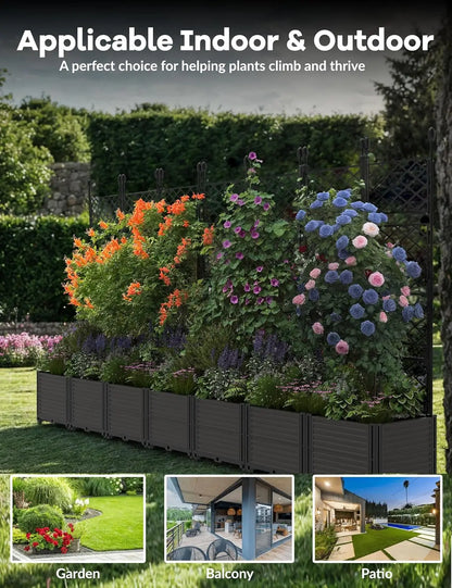 Outdoor Raised Planter Box w/ Trellis
