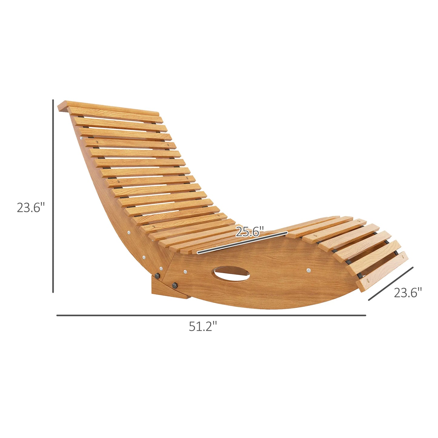 Outdoor Rocking Chair W/Teak Slatted Sea