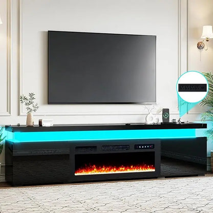 Fireplace TV Stand with LED Lights