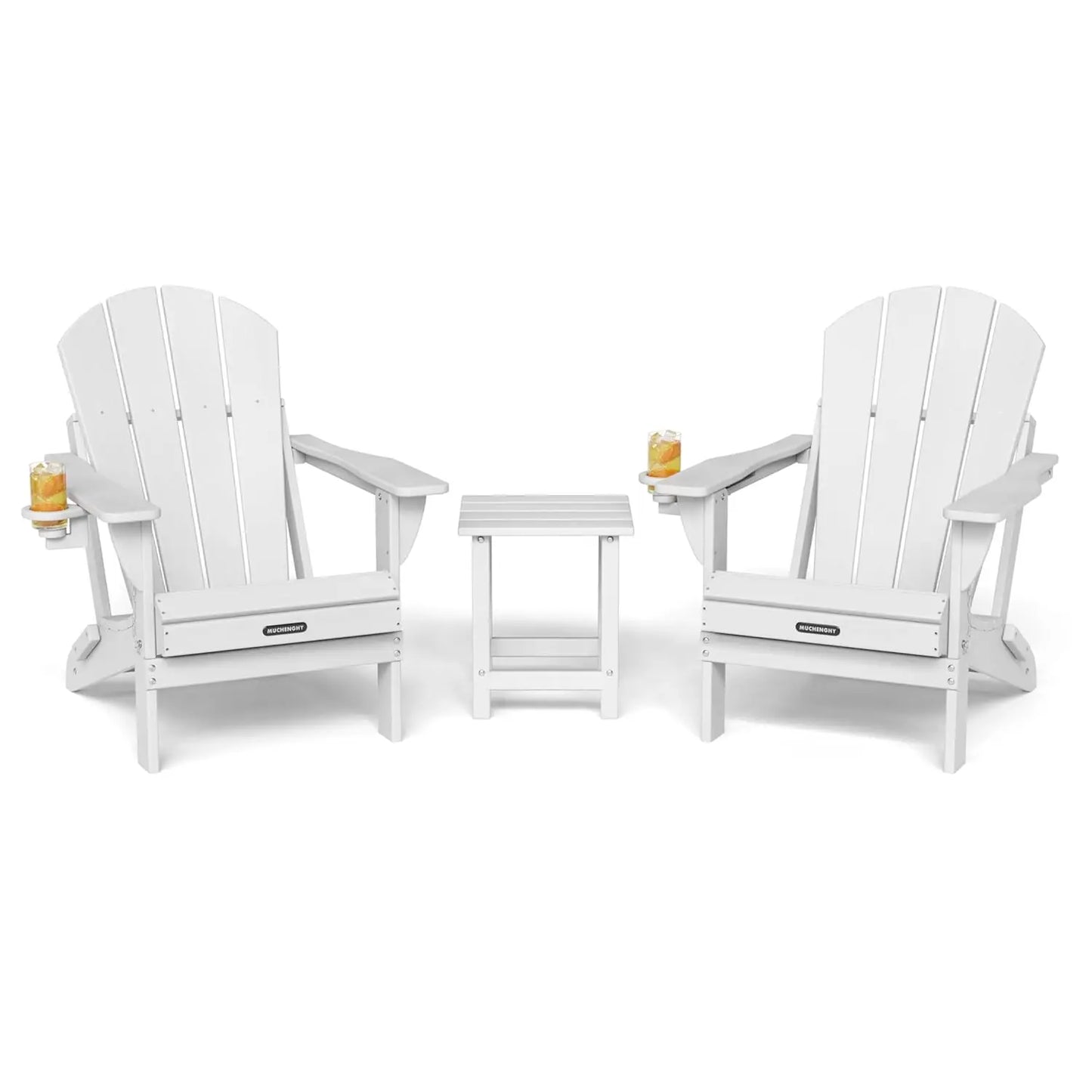 Folding Adirondack chairs and table set