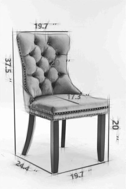 Nailhead Trimmed Dining Chairs Set 2
