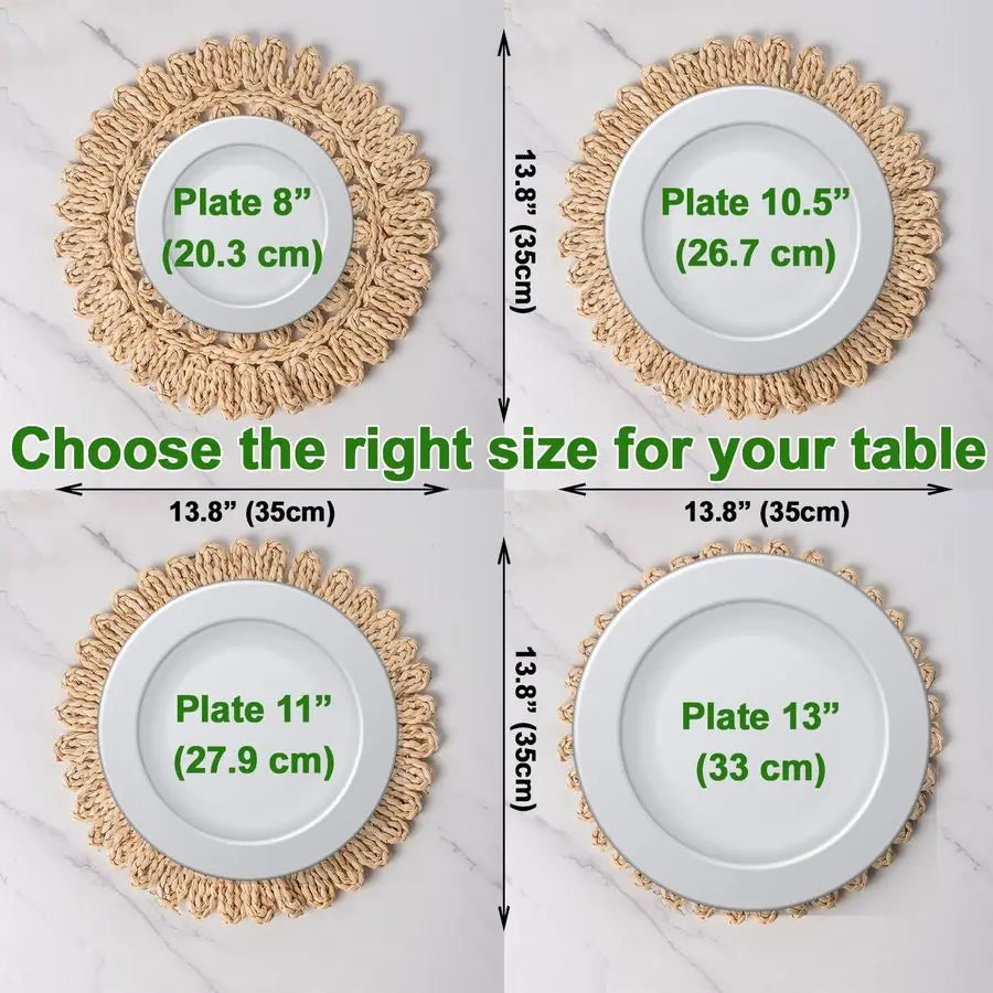 Round Corn Husk Placemats Set