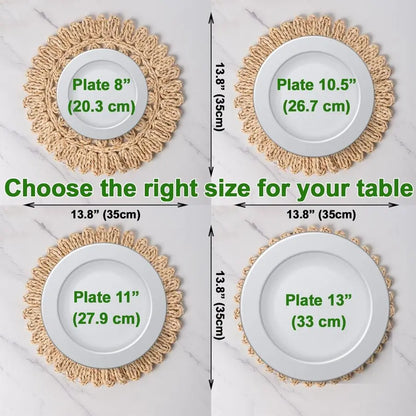 Round Corn Husk Placemats Set