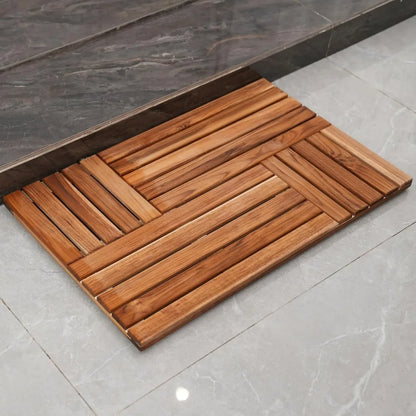 Large Teak Wood Bath Mat