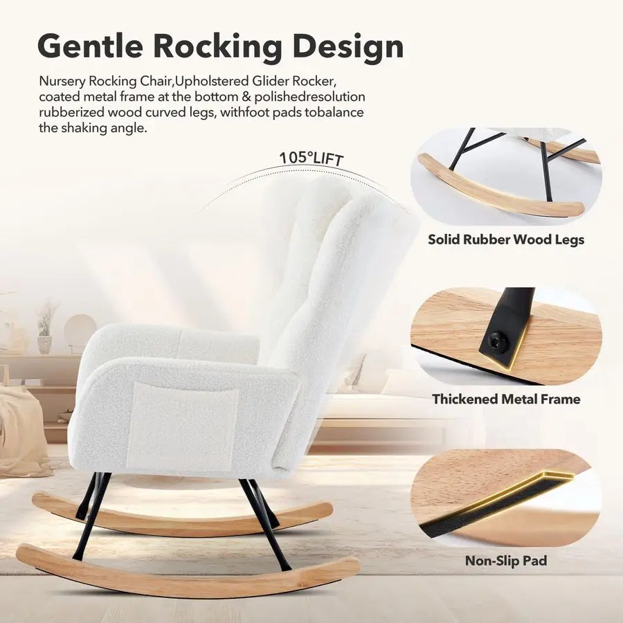 Fluffy Glider Rocker