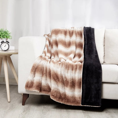 Plush Reversable Fleece Throw Blanket