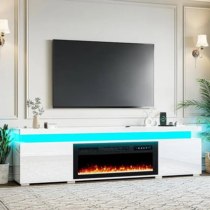 Fireplace TV Stand with LED Lights