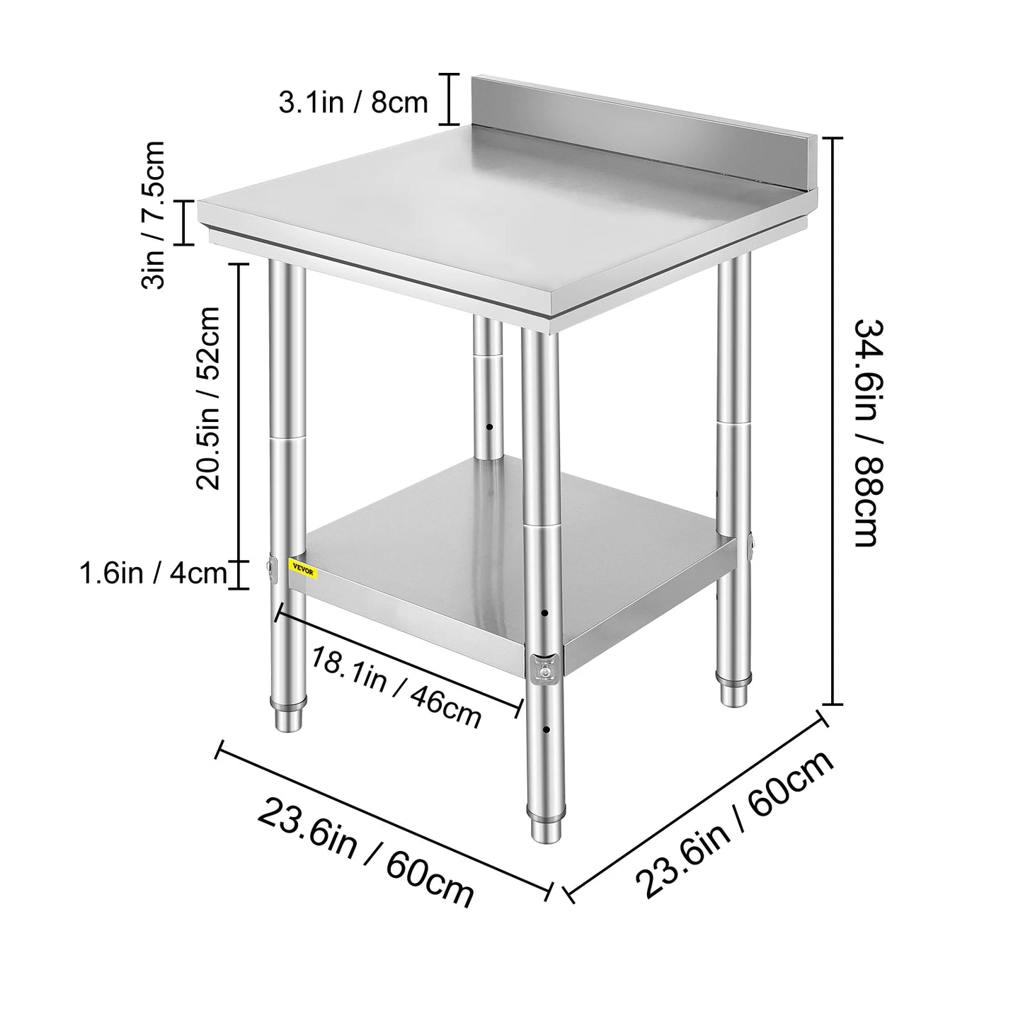 Stainless steel  Kitchen Worktable