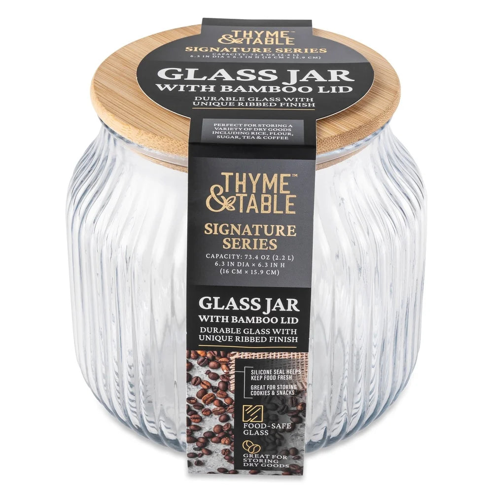 Glass Storage Jar w/ Bamboo Airtight Lid