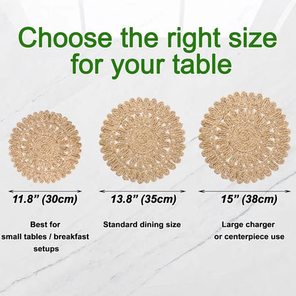 Round Corn Husk Placemats Set