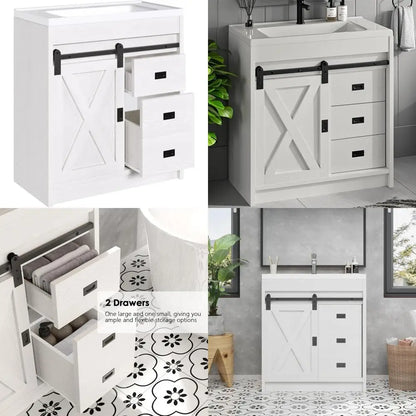 Rustic Barndoor Style Vanity with Sink