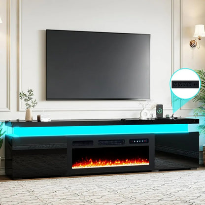 Fireplace TV Stand with LED Lights