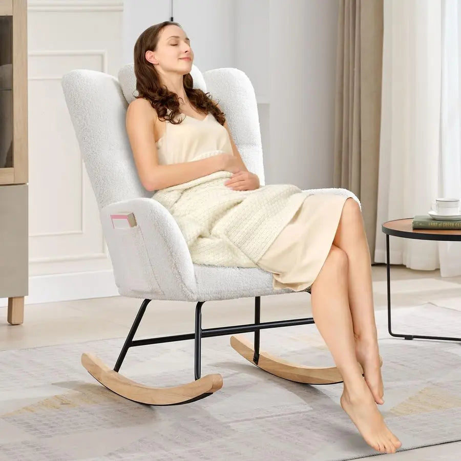 Fluffy Glider Rocker