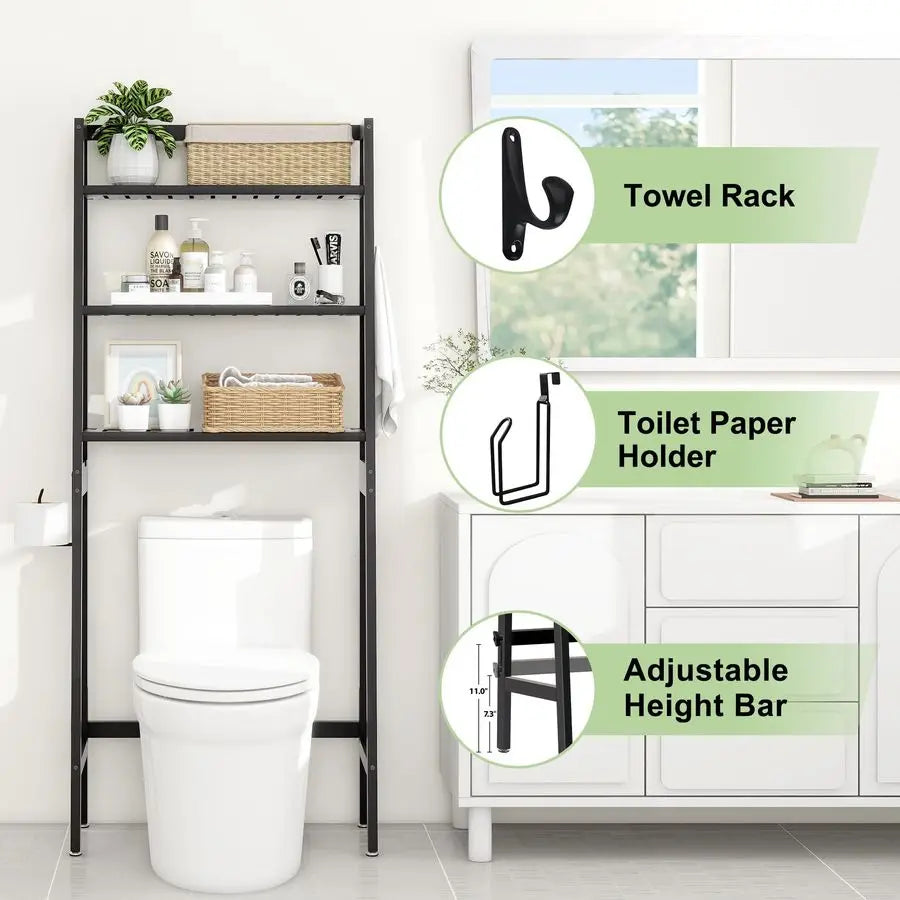 Wooden 3Tier Freestanding OverTheToilet Rack