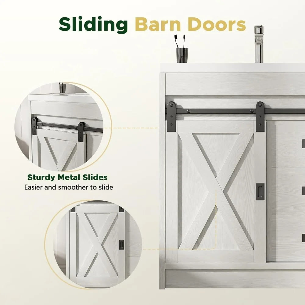 Rustic Barndoor Style Vanity with Sink