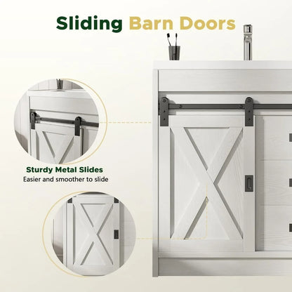 Rustic Barndoor Style Vanity with Sink