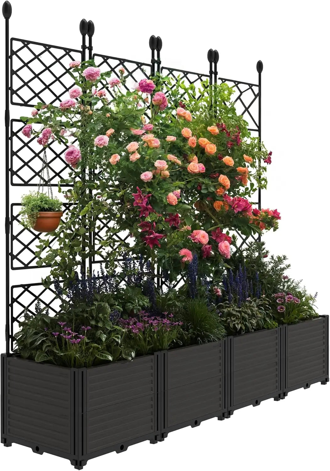 Outdoor Raised Planter Box w/ Trellis