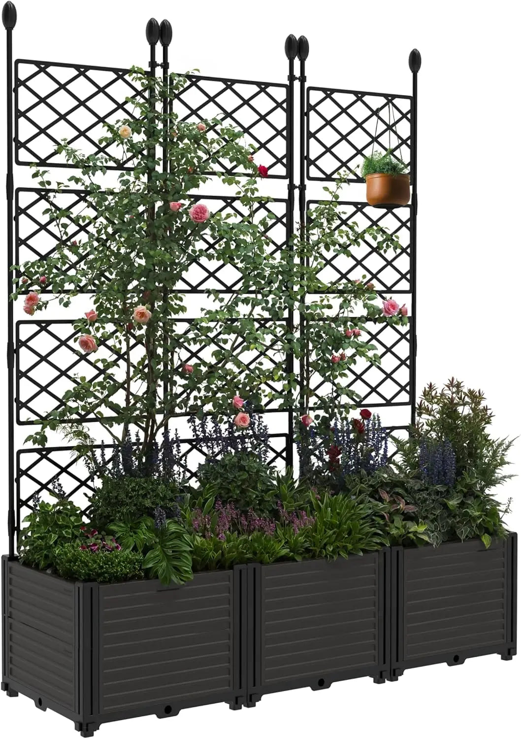 Outdoor Raised Planter Box w/ Trellis