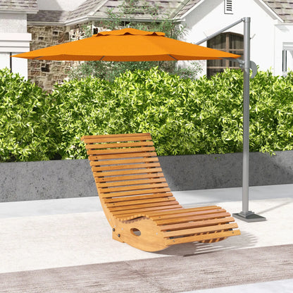 Outdoor Rocking Chair W/Teak Slatted Sea
