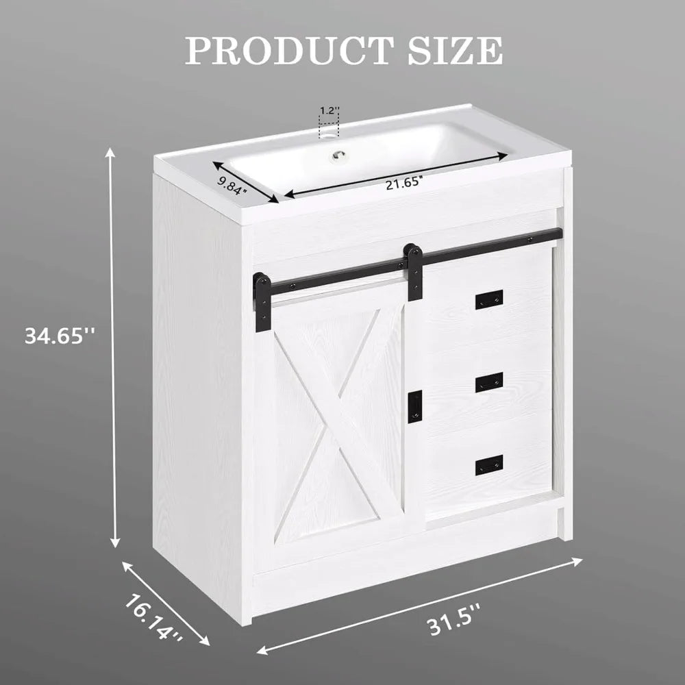 Rustic Barndoor Style Vanity with Sink