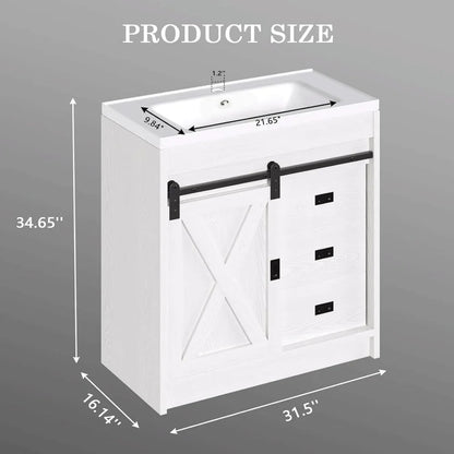 Rustic Barndoor Style Vanity with Sink