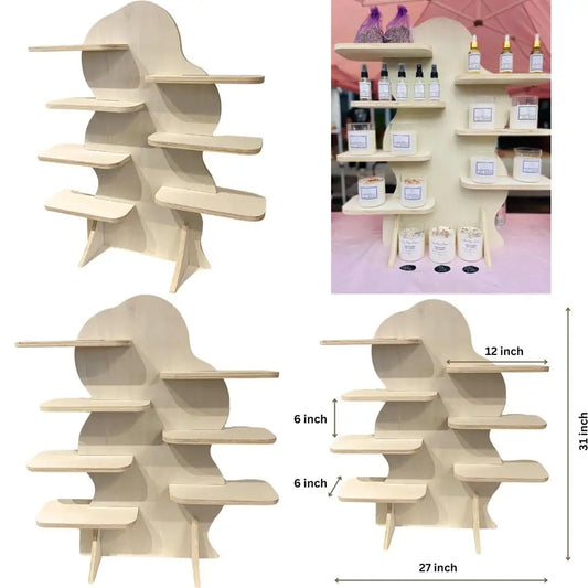 Natural Wood Display Shelf