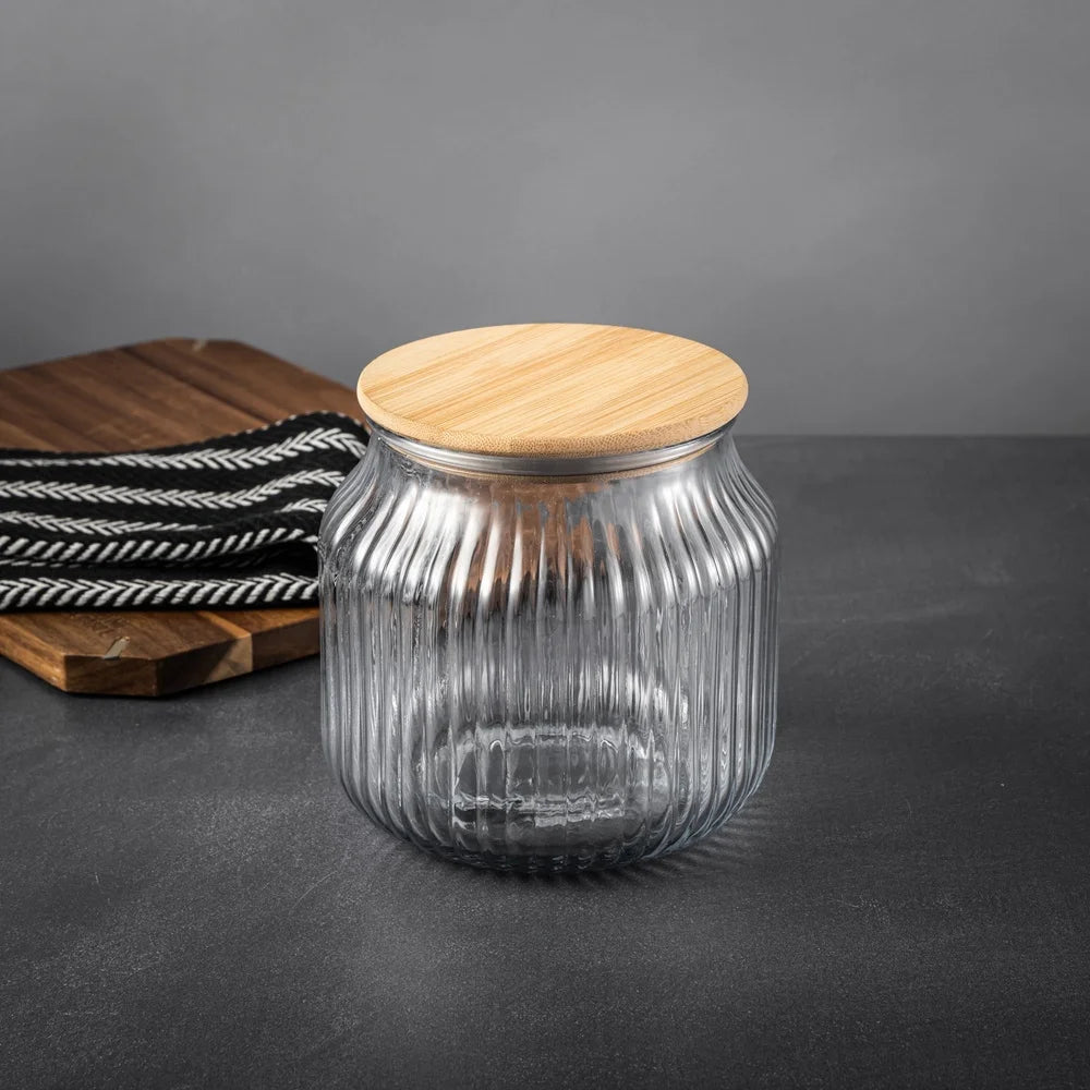Glass Storage Jar w/ Bamboo Airtight Lid
