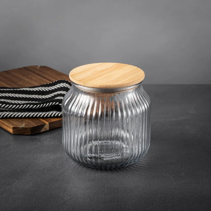 Glass Storage Jar w/ Bamboo Airtight Lid