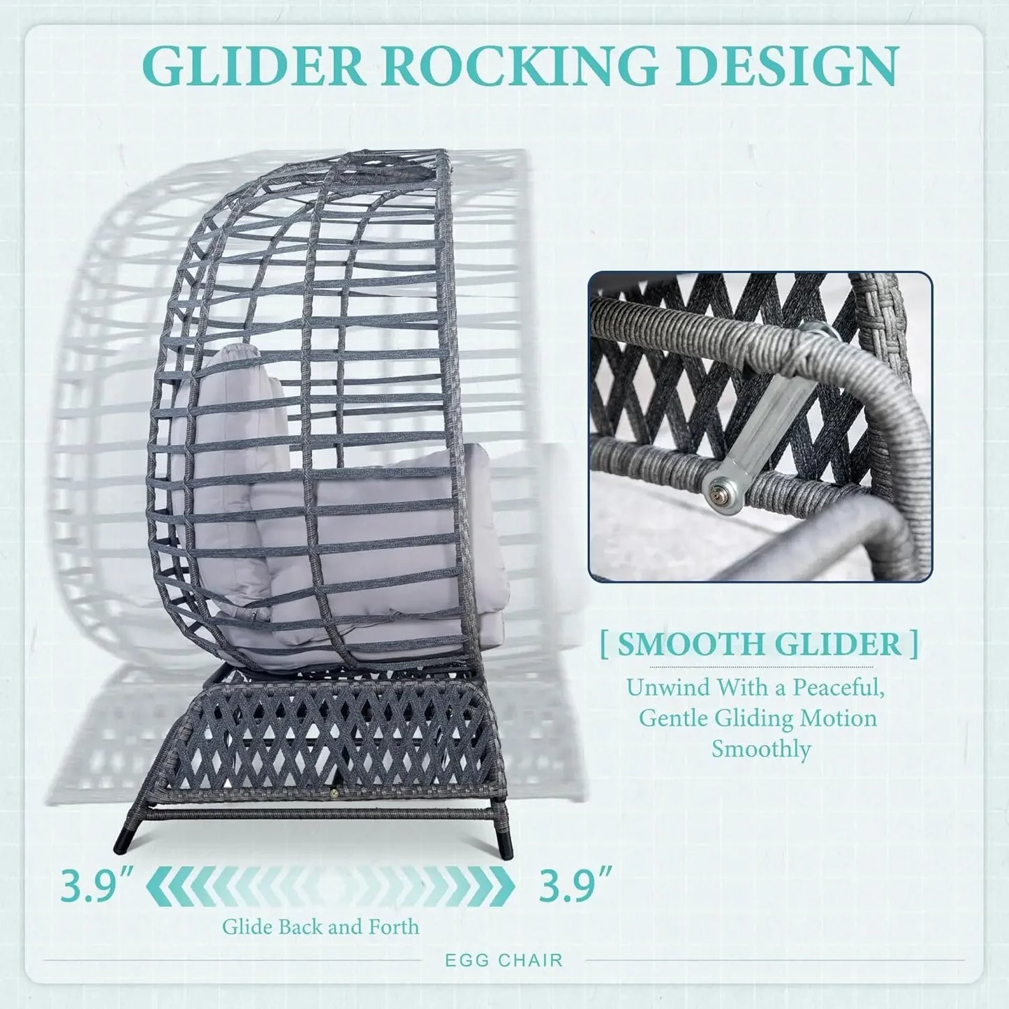 Double Egg Oversized Wicker Glider